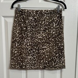 LOFT Animal Print Pencil Skirt
